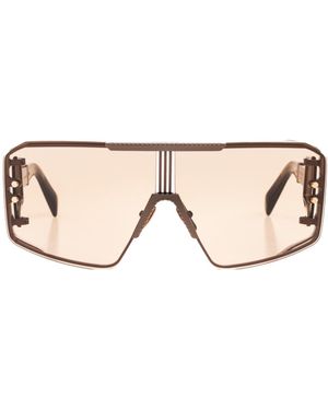 Balmain Le Masque Shield-Frame Sunglasses - Natural