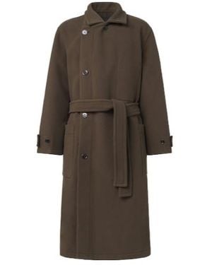 Lemaire Wool Wrap Coat - Brown