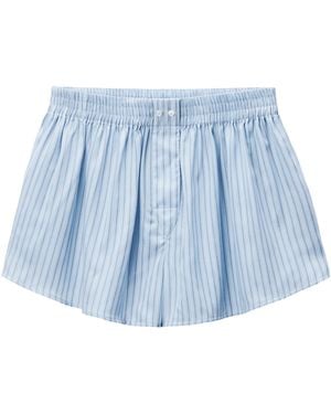 Alexander Wang T By Striped Boxer Shorts - Blue