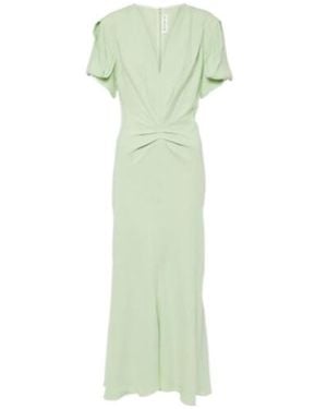 Victoria Beckham Gathered Midi Dress - Green