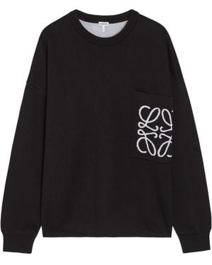 Loewe Cotton Mixed Knitted Sweater - Black