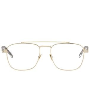 Saint Laurent Pilot-Frame Glasses - White