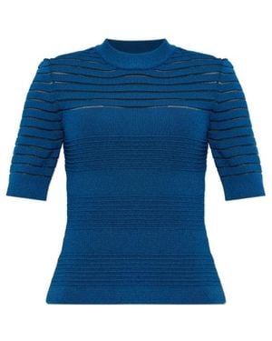 Balmain Short-Sleeved Knitwear - Blue