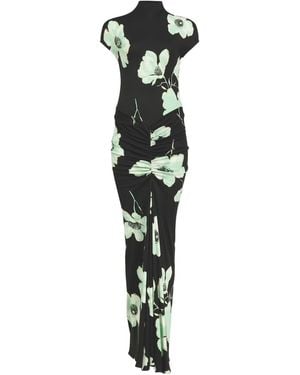 Alaïa Printed Long Dress - Black