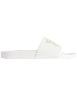 Balenciaga Bb Logo Pool Slide Sandals - White