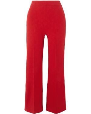 High Sport Stretch-Cotton Flared Trousers