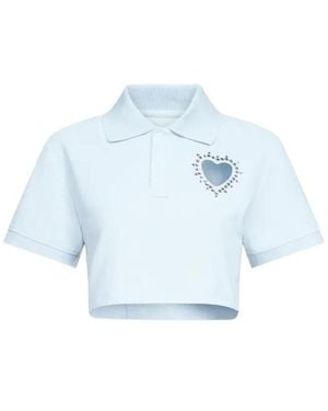 Area Crystal Embellished Polo Shirt - Blue
