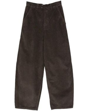 Alysi Corduroy Barrel-Leg Trousers - Grey