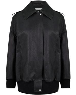 McQueen Aviator Bomber Jacket - Black