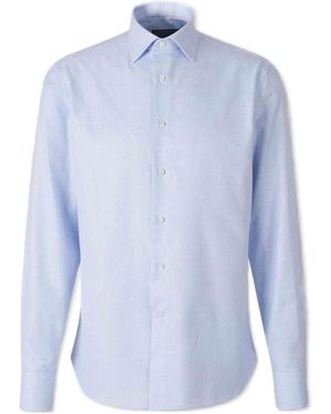 Canali Regular Fit Micro Print Shirt - Blue