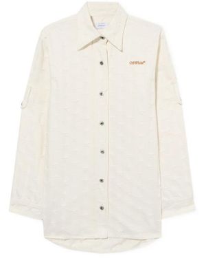 Off-White c/o Virgil Abloh Star Jacquard Denim Shirt Jacket - White