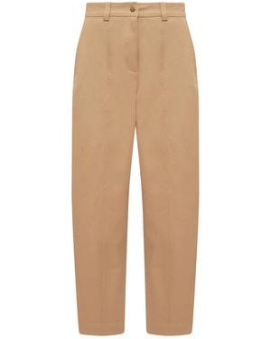 Moncler Straight Leg Gabardine Trousers - Natural