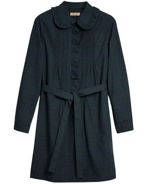 Burberry Logo Lapel Dress - Blue