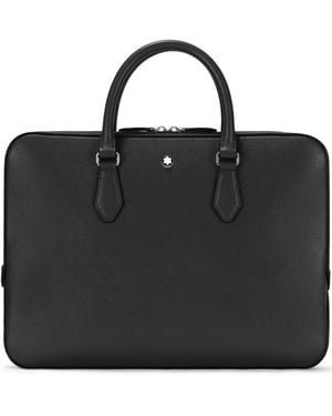 Montblanc Logo-Plaque Leather Laptop Bag - Black