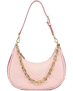 MCM Aren Crescent Hobo Bag - Pink