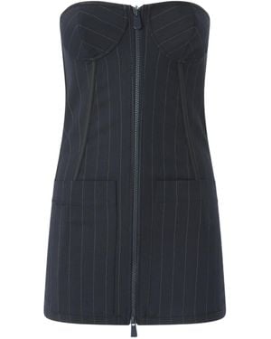 Pinko Pinstripe Bustier Top - Blue