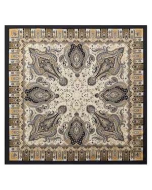 Etro Silk Twill Scarf With Paisley Motif - Metallic