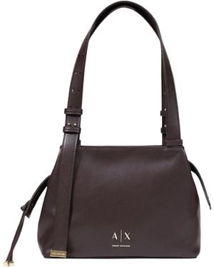 ARMANI EXCHANGE Zipper Shoulder Bag - Brown