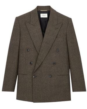 Saint Laurent Double-Breasted Jacket - Green