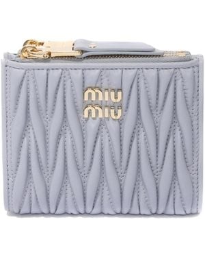 Miu Miu Matelassé Zip Wallet - White