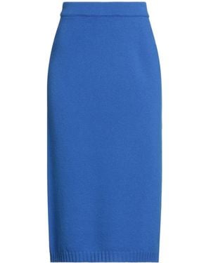 Weekend by Maxmara Simple Solid-Color Knit Midi Skirt - Blue