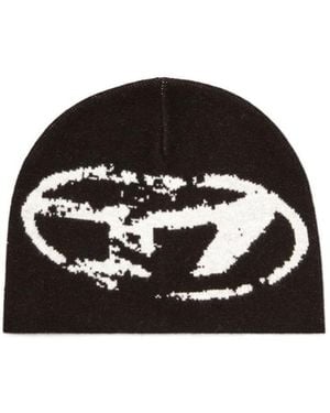 DIESEL K-Apitana Oval-D Logo Beanie - Black