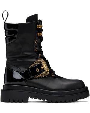 Versace Jeans Couture Couture Buckled Lace-Up Boots - Black