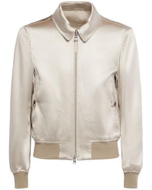 Tom Ford Silk Satin Reversible Jacket - Natural