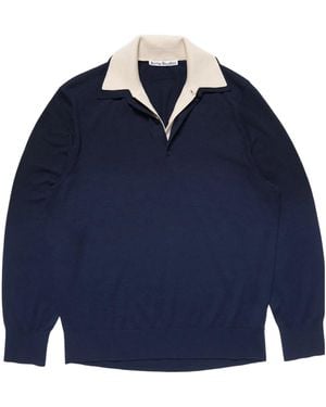 Acne Studios Contrast Collar Knitted Jumper - Blue