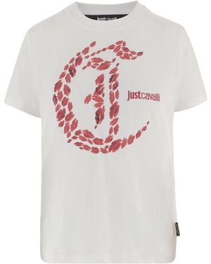 Just Cavalli Print Crewneck T-Shirt - White