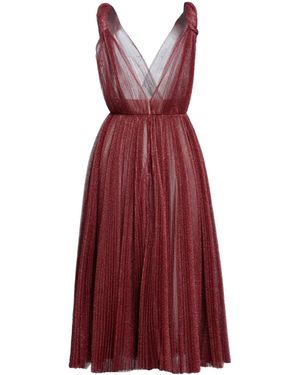 Dolce & Gabbana Pleated Sleeveless Long Dress - Red