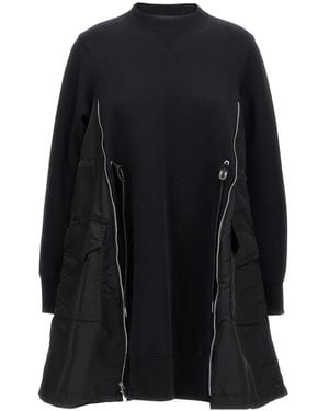 Sacai Sponge Mini Dress - Black