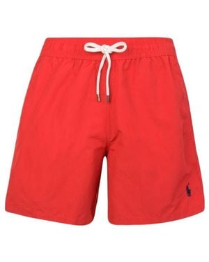 Polo Ralph Lauren Drawstring Waist Swim Shorts - Red