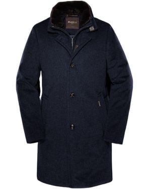 Moorer Bond Fur Cs Coat - Blue