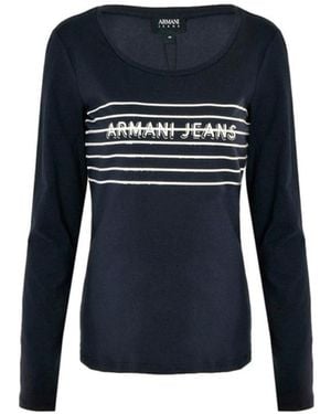 Armani Jeans Letter Printed T-Shirt - Blue