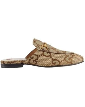 Gucci Princetown Gg Horsebit Slip-On Mules - Brown