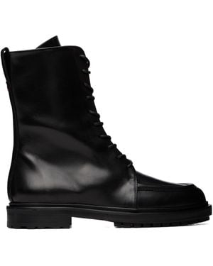 Aeyde Plain Color Leather Ankle Boots - Black
