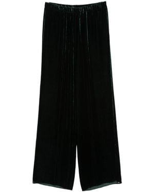Antonelli Elasticwaist Velvet Wideleg Trousers - Black