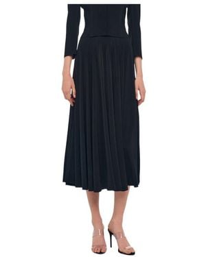 Norma Kamali Pleated Maxi Skirt - Blue