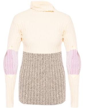 Moncler Color-Matching Hole-Digging Pullover - White