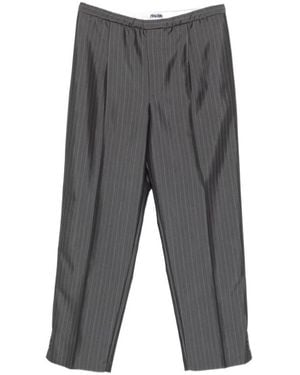 Magliano Pinstriped Casual Trousers - Grey