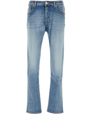Jacob Cohen Logo Patch Slim-Fit Jeans - Blue