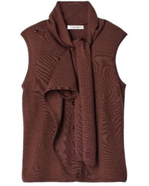 Lemaire Asymmetrical Cardigan - Brown