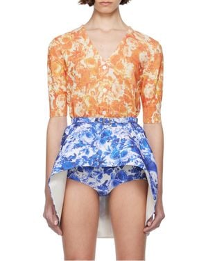 Bally Rosengarten Print Cardigan - Blue