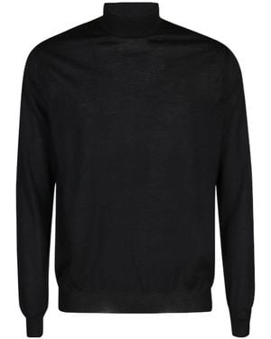 Malo Mock Neck Knitwear - Black