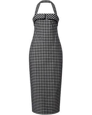 Posse Chiara Gingham Cotton-Blend Midi Dress - Blue