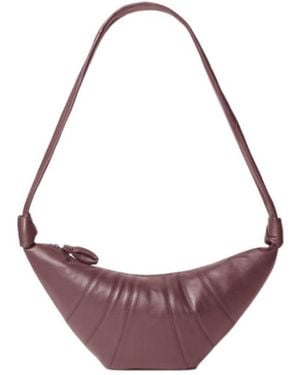 Lemaire Medium Croissant Leather Bag - Purple