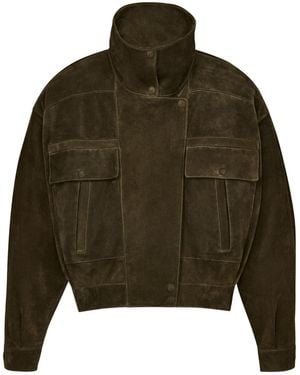 Saint Laurent Calfskin Cropped Jacket - Green