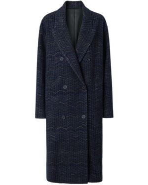 Missoni Double-Breasted Cashmere And Viscose Coat - Blue
