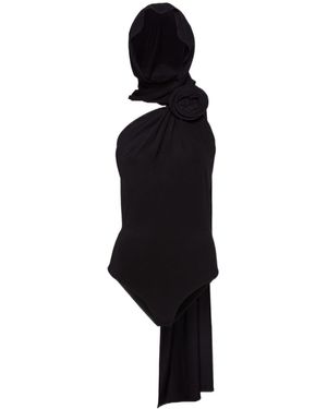 Magda Butrym Draped Hooded Jumpsuit - Black